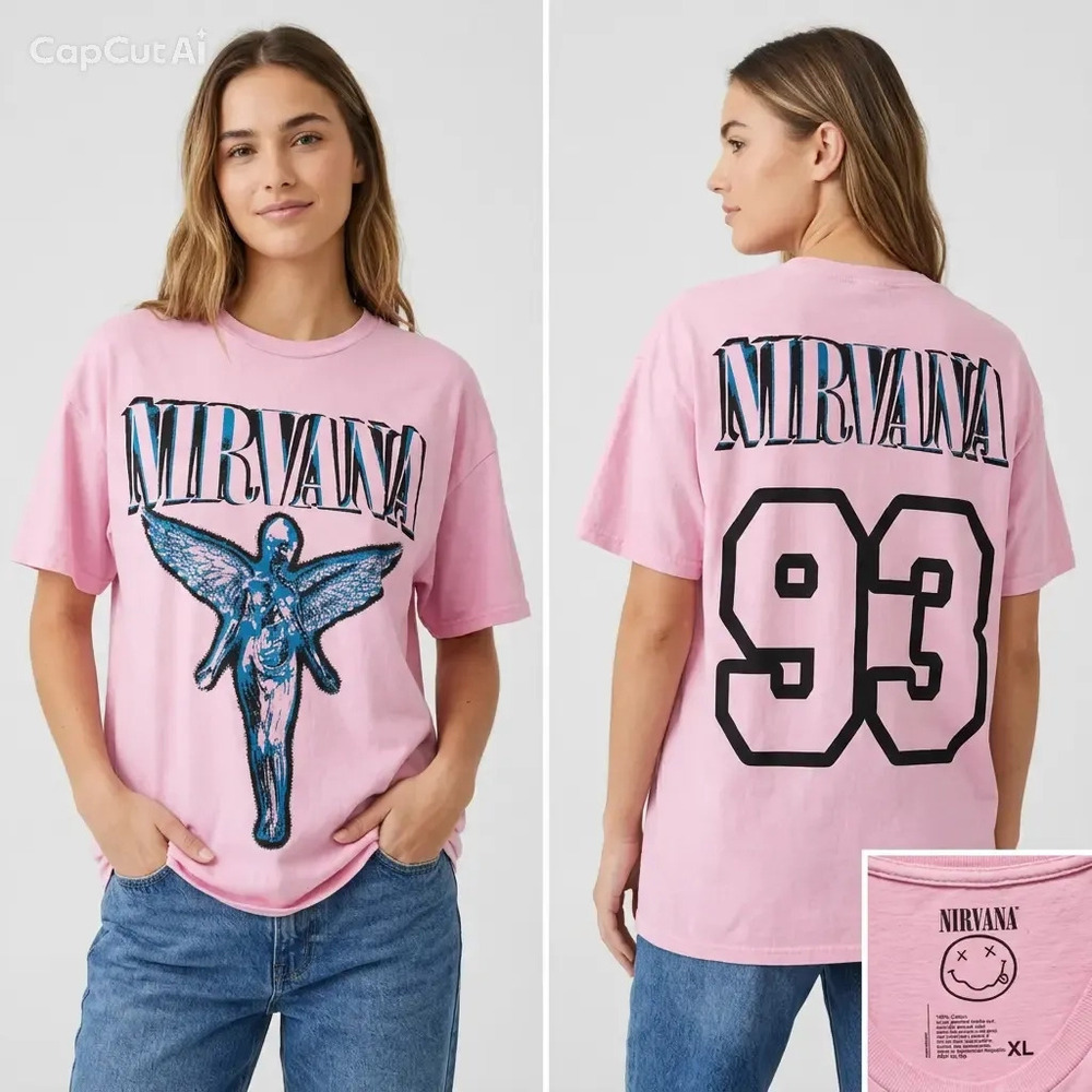 Nirvana In Utero 1993 Angel Graphic T-Shirt XL